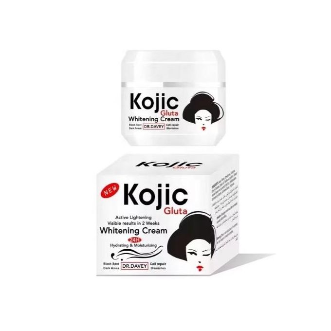 Kojic Gluta Active Lightening & Whitening Cream 24H Hydrating Moisturizing – Reduce Black Spots, Dark Areas, Blemishes & Uneven Tone, Kojic Acid & Glutathione Brightening Skin Repair Cream