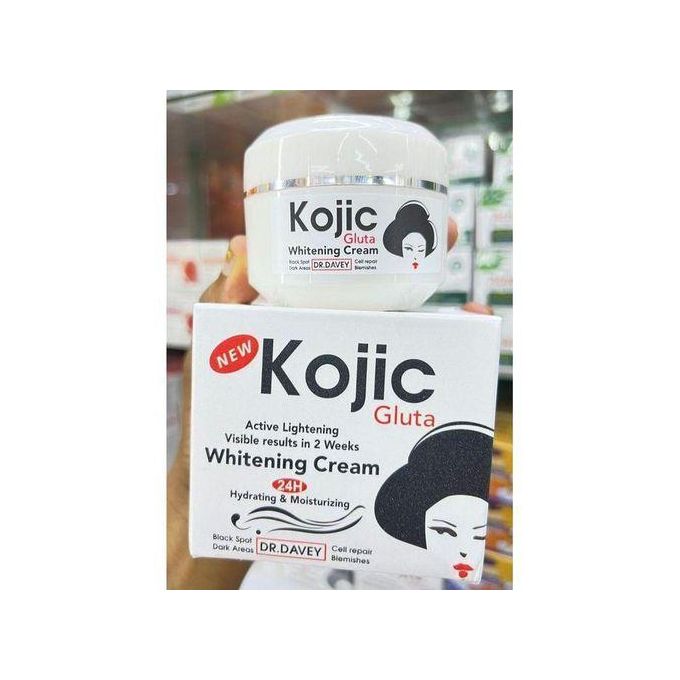 Kojic Gluta Active Lightening & Whitening Cream 24H Hydrating Moisturizing – Reduce Black Spots, Dark Areas, Blemishes & Uneven Tone, Kojic Acid & Glutathione Brightening Skin Repair Cream