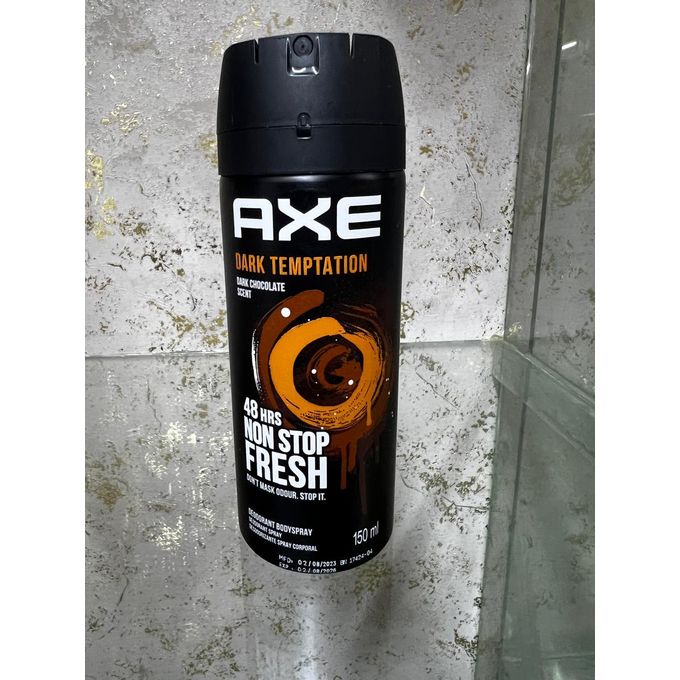 Axe Dark Temptation Deodorant Body Spray 150ml, Dark Chocolate Scent for Men, 48H Non-Stop Freshness, Odour Protection Spray That Stops Odour Not Masking, Long Lasting Confidence