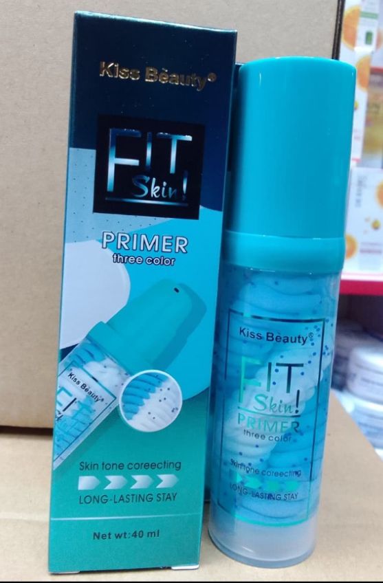 Kiss Beauty Fit Skin Primer Three Color Skin Tone Correcting 40ml – Long Lasting Makeup Base Oil Control Pore Minimizing Brightening Hydrating Primer for Smooth Flawless Finish