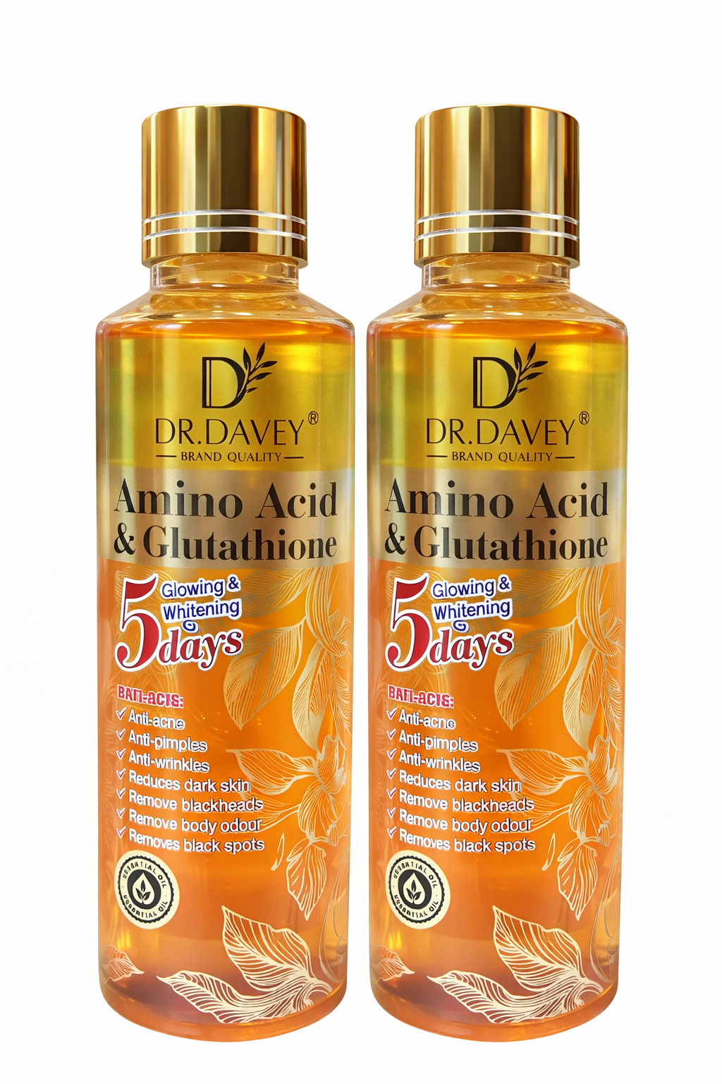 Dr Davey Amino Acid & Glutathione 5 Days Whitening & Glowing Serum Anti-Acne, Anti-Pimple, Anti-Wrinkle, Dark Spot Removal, Blackhead Eliminator, Body Odour Fighter, Hydrating Skin Care