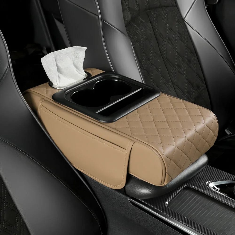 Car Cup Holder with Phone Holder & double Side Holders with high Quality Leather Cover