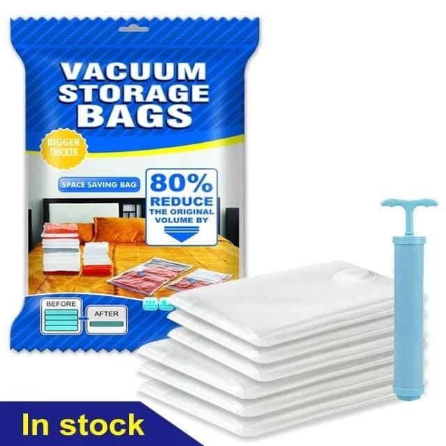8pcs set Vacuum compression storage bags (with hand pump)