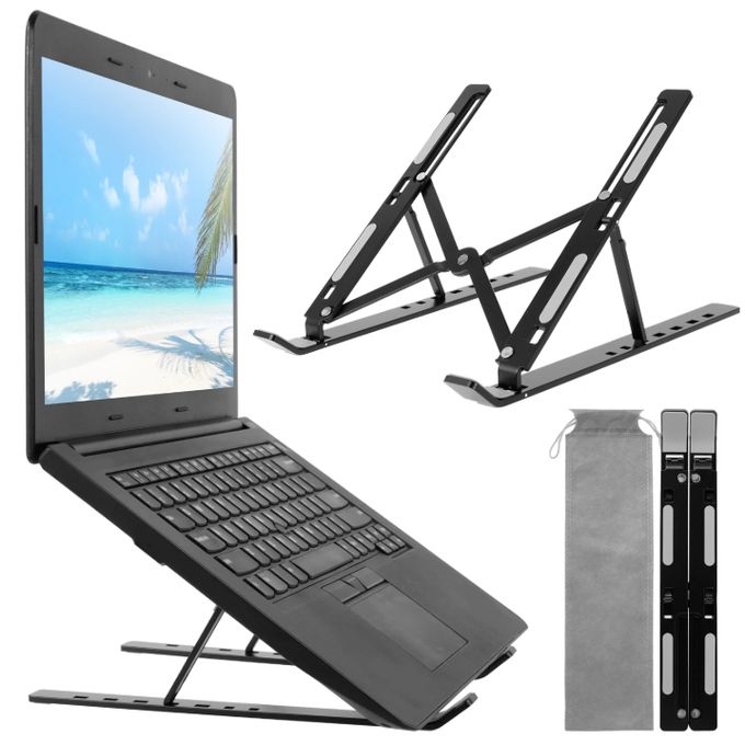 Portable Foldable Aluminium Alloy Desktop Laptop Stand Tablet Stand  - Instant apply and fold. Easy to store, and takes up very little space; Convenient to carry, you can put it in backpack or bag.Ide
