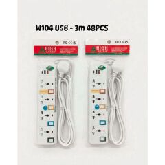 W104 4-Way Smart Power Extension - Integrated Surge Protector - 2 USB + 1 Type-C Ports  is the ultimate power solution for modern homes and offices, combining traditional 4-way outlets with high-speed