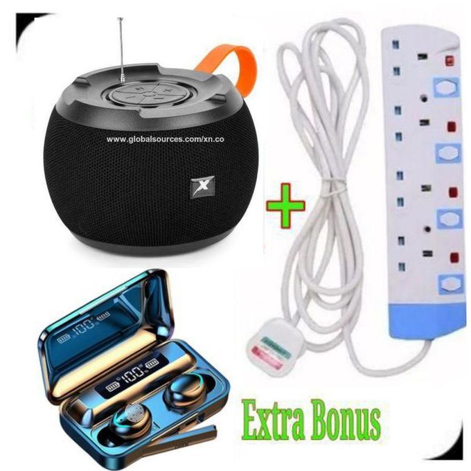 C15 WIRELESS BLUETOOTH Speaker BT/USB/TF/DC5V/AUX SUPERBASS +4WAY POWER EXTENSION + Bluetooth Earbuds  The feeling will be totally pleasant for your ears... It's hard to believe that the Portable Blue