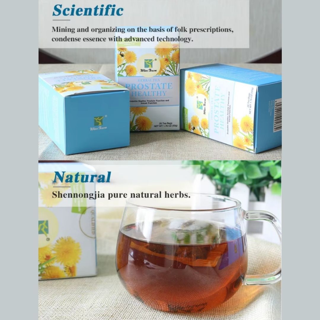Men Prostate Health Tea Detox Herbal 20 Sachets Bags Winstown Natural Vegan Prostatitis BPH Organic