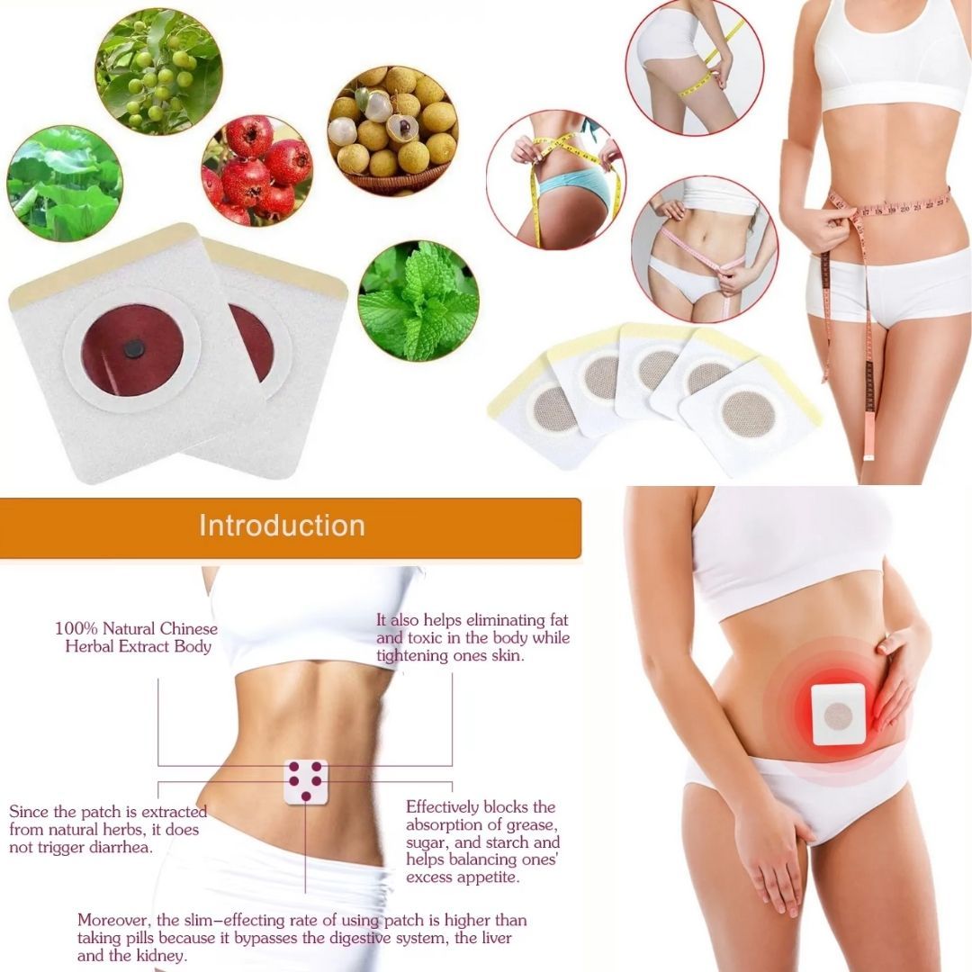 Magnet Slim Patch Weight Loss Fat Burning Belly Sticker 30 Pcs Herbal Slimming Detox Moxibustion Chinese Red Plaster for Relieve Stress and Improve Sleep Natural Body Shaping Magnetic