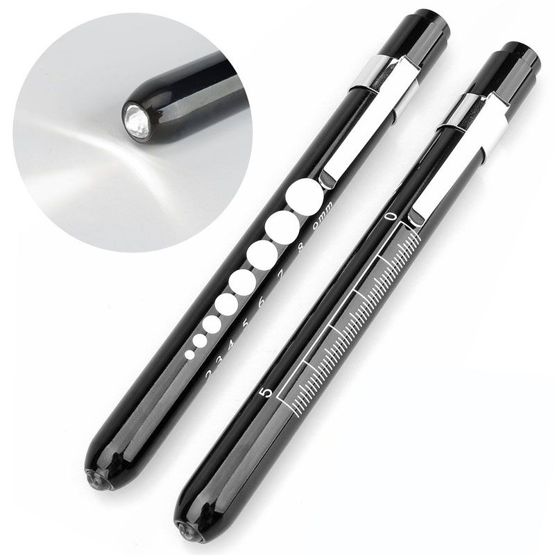 Medical Pen Torch with Batteries White Light First Aid Penlight LED Doctor Nurse Dentist Inspection Therapy Dental Professional Student Black