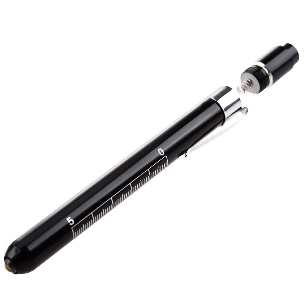 Medical Pen Torch with Batteries White Light First Aid Penlight LED Doctor Nurse Dentist Inspection Therapy Dental Professional Student Black