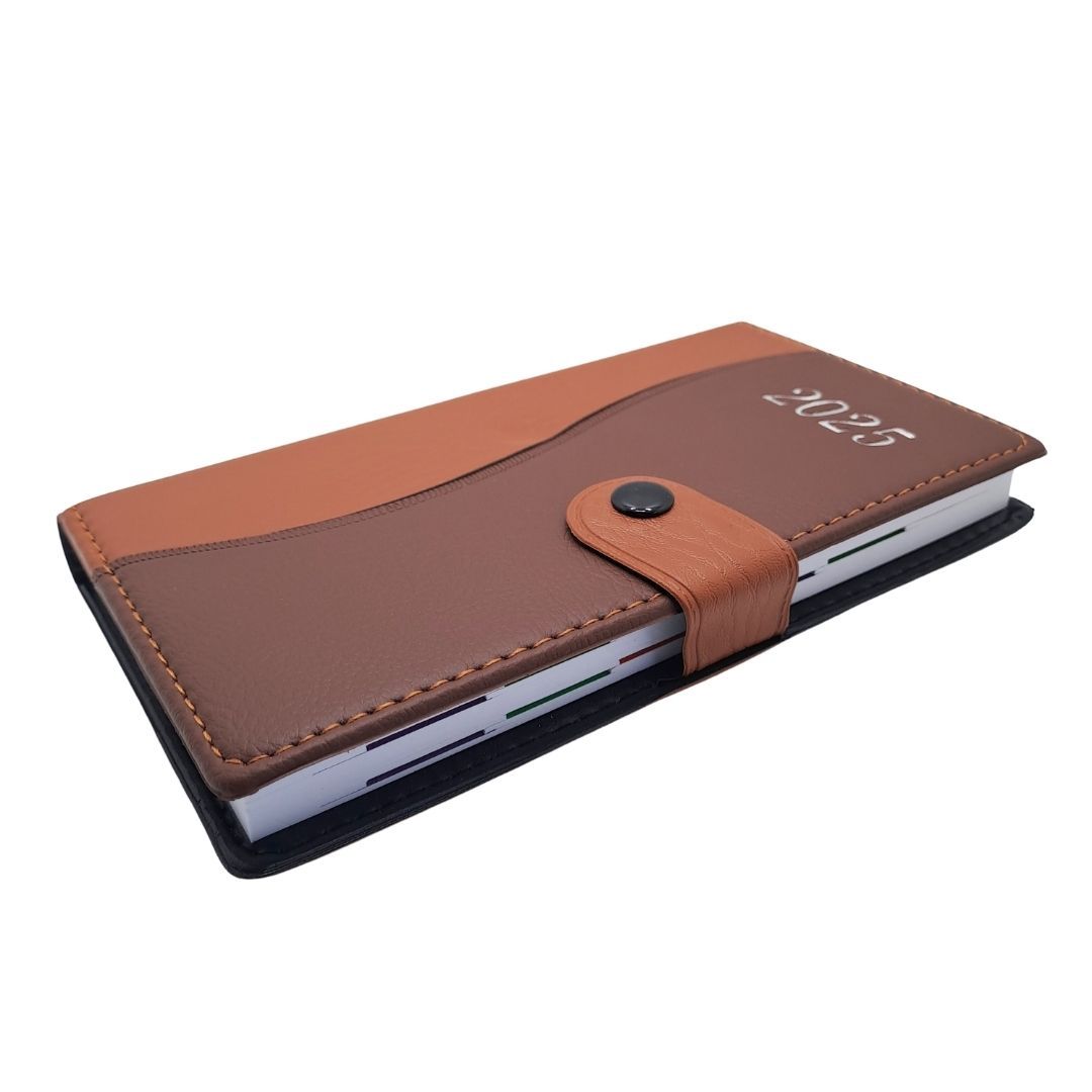 2025 Diary A6 Size Soft Cover Calendar Planner Notebook Executive BROWN Small Portable Personal Organizer To Do List