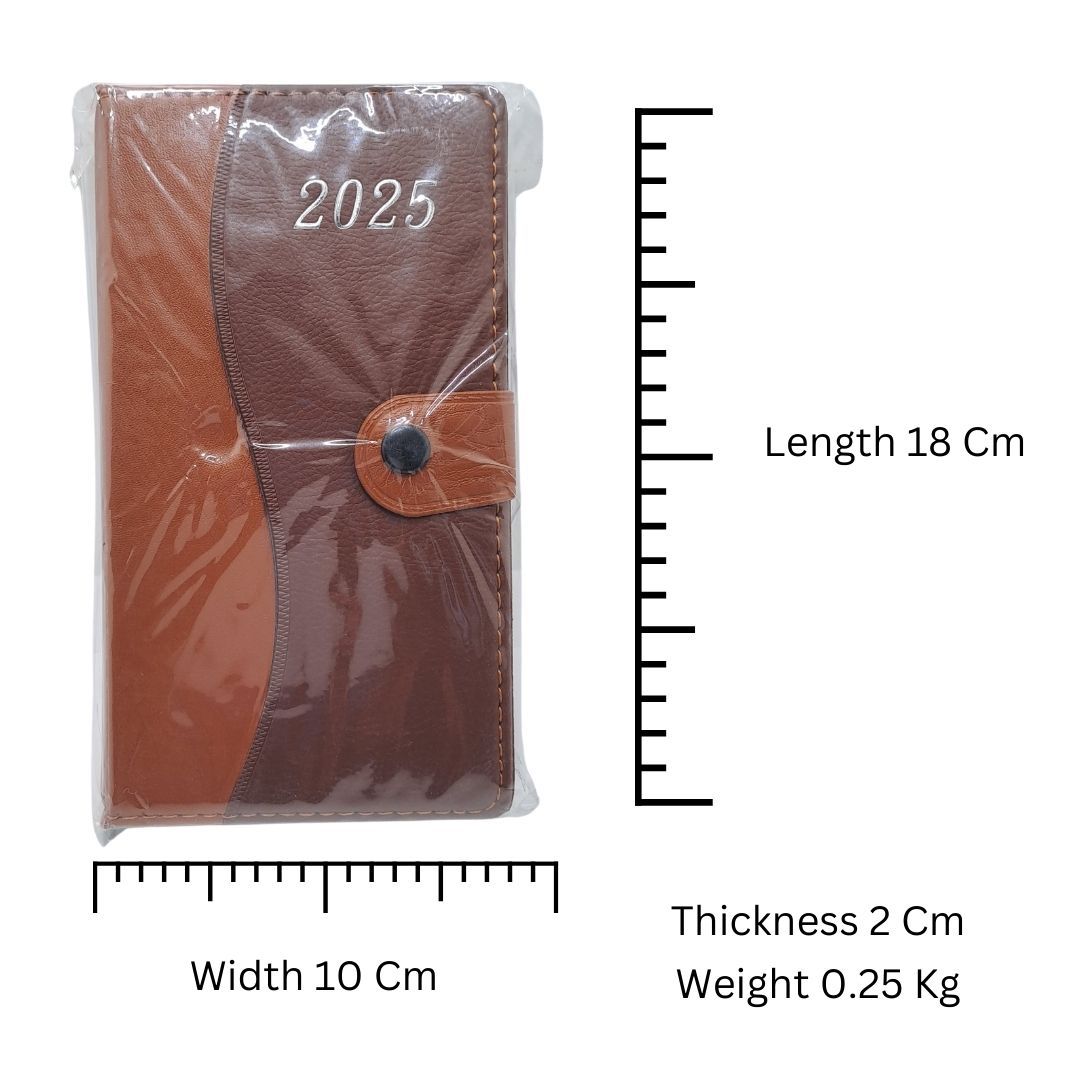 2025 Diary A6 Size Soft Cover Calendar Planner Notebook Executive BROWN Small Portable Personal Organizer To Do List