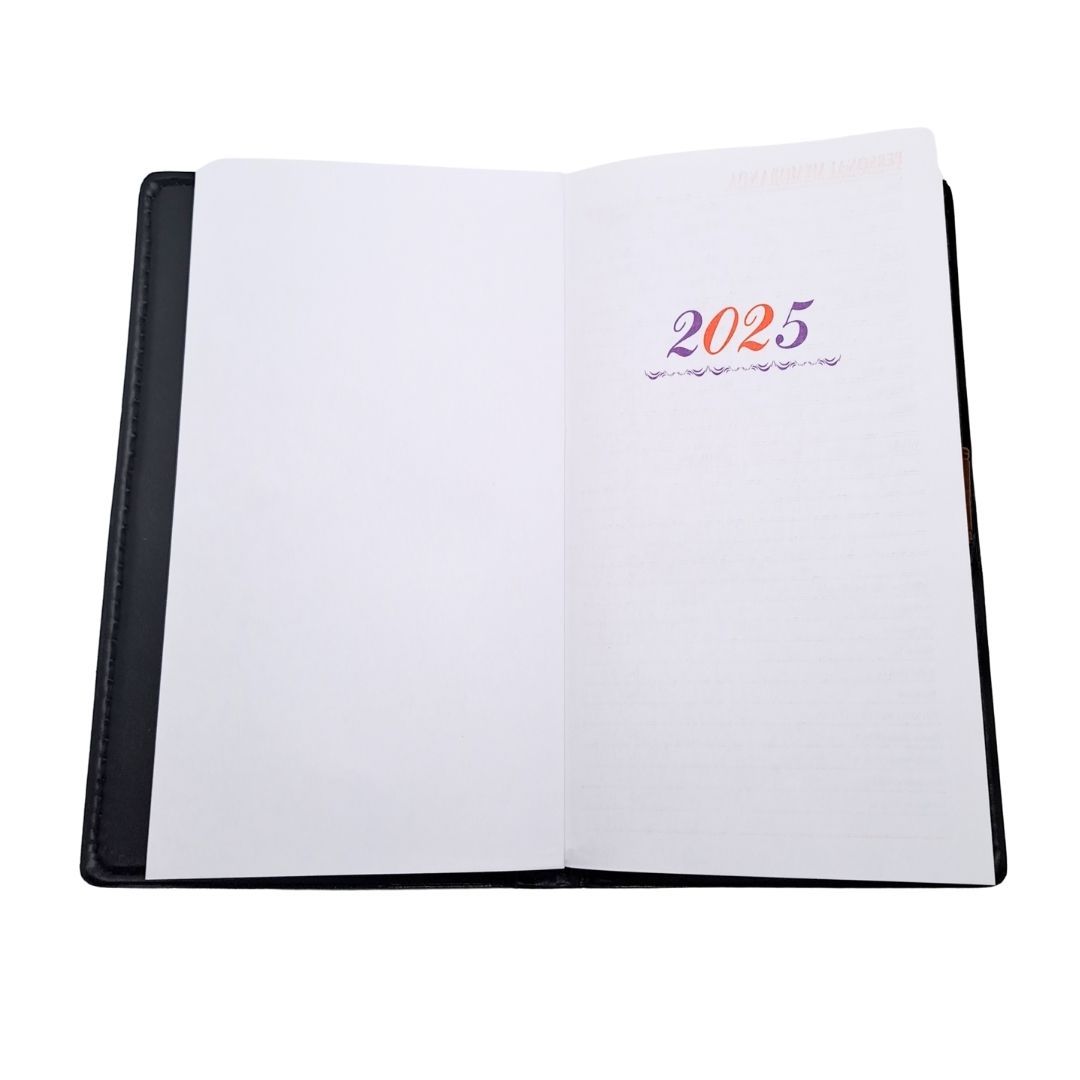 2025 Diary A6 Size Soft Cover Calendar Planner Notebook Executive BROWN Small Portable Personal Organizer To Do List