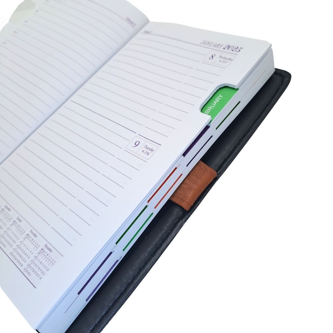2025 Diary A6 Size Soft Cover Calendar Planner Notebook Executive BROWN Small Portable Personal Organizer To Do List