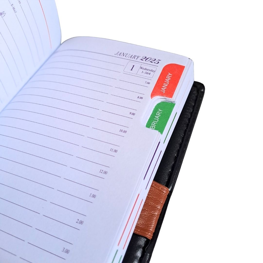 2025 Diary A6 Size Soft Cover Calendar Planner Notebook Executive BROWN Small Portable Personal Organizer To Do List
