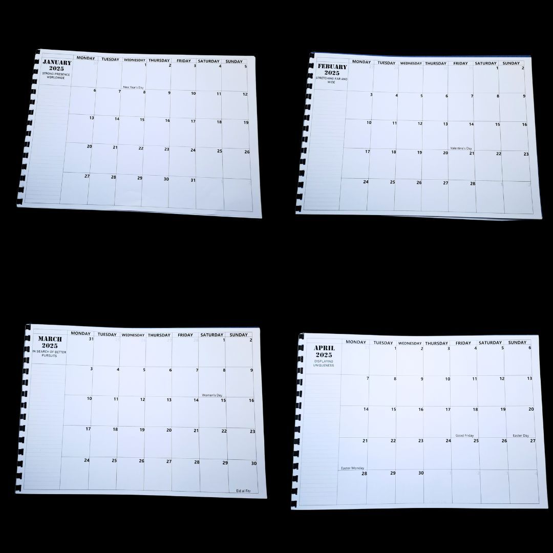 Writable 2025 Calendar A4 Size My Personal Planner Monthly Organizer Memo Goal Desk Office School Home Work Schedule To Do List Motivation