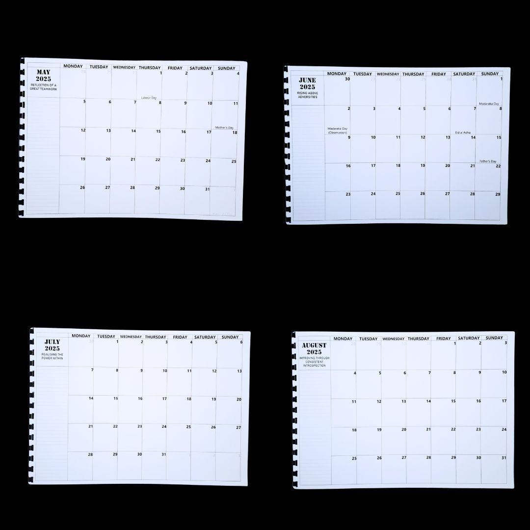 Writable 2025 Calendar A4 Size My Personal Planner Monthly Organizer Memo Goal Desk Office School Home Work Schedule To Do List Motivation