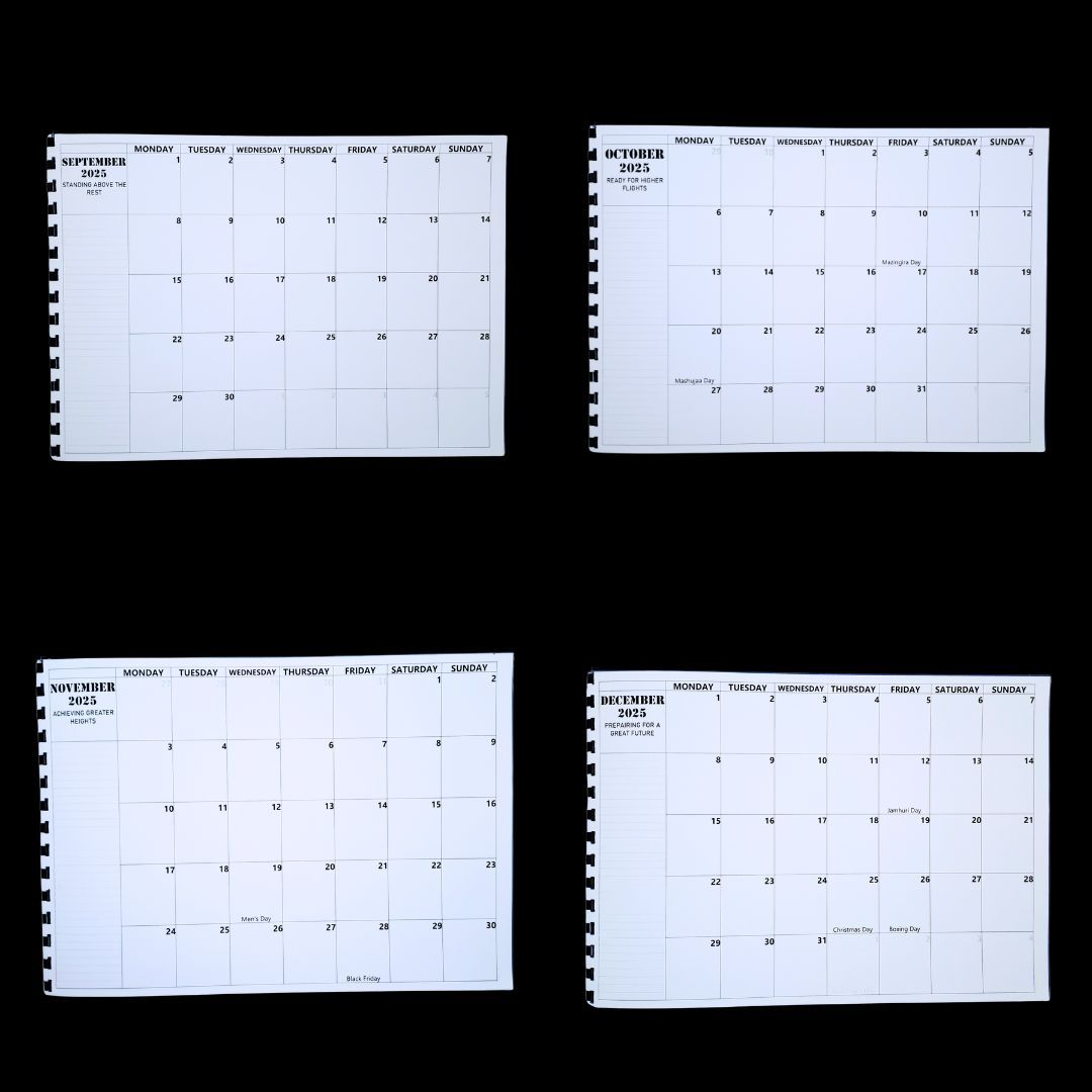 Writable 2025 Calendar A4 Size My Personal Planner Monthly Organizer Memo Goal Desk Office School Home Work Schedule To Do List Motivation