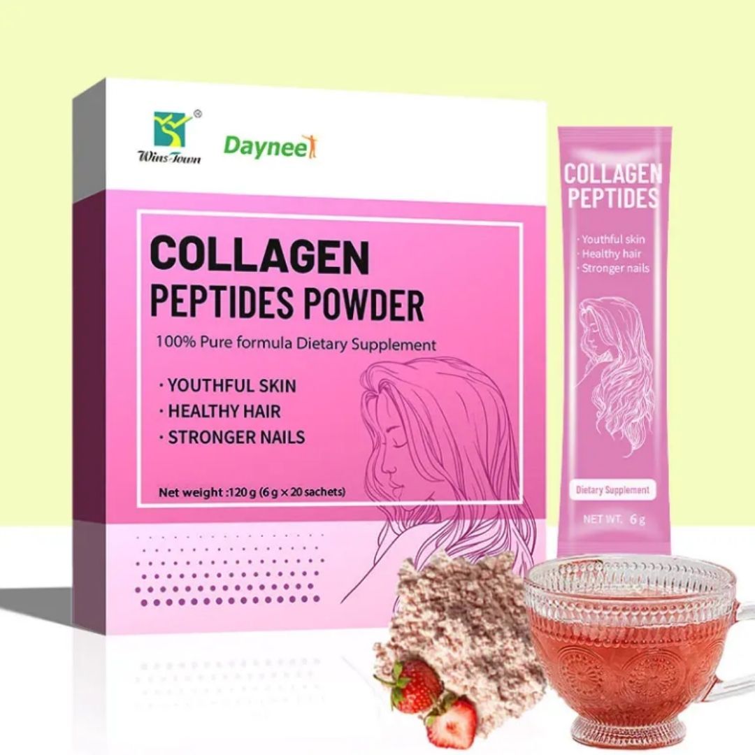 Winstown Collagen Peptides – Skin Whitening & Anti-Aging Beauty Supplement (20 Sachets) Powder for Glow Skin Whitening Beauty Personal Care Supplements Drinks Anti-Aging Dietary Supplement Natural