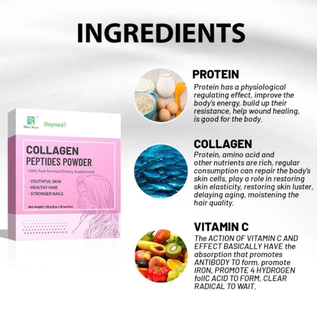 Winstown Collagen Peptides – Skin Whitening & Anti-Aging Beauty Supplement (20 Sachets) Powder for Glow Skin Whitening Beauty Personal Care Supplements Drinks Anti-Aging Dietary Supplement Natural