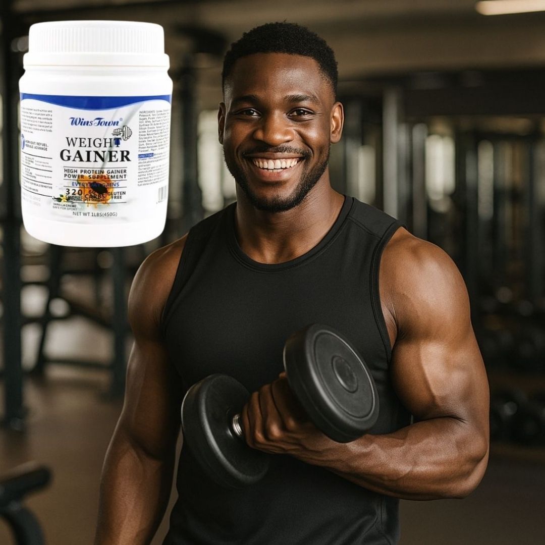 Winstown High Protein Weight Gainer Powder – 450g Muscle Mass & Bodybuilding Supplement Gain Building Health Workout Natural Vegetable Halal Immune Anti-fatigue Creatine Power