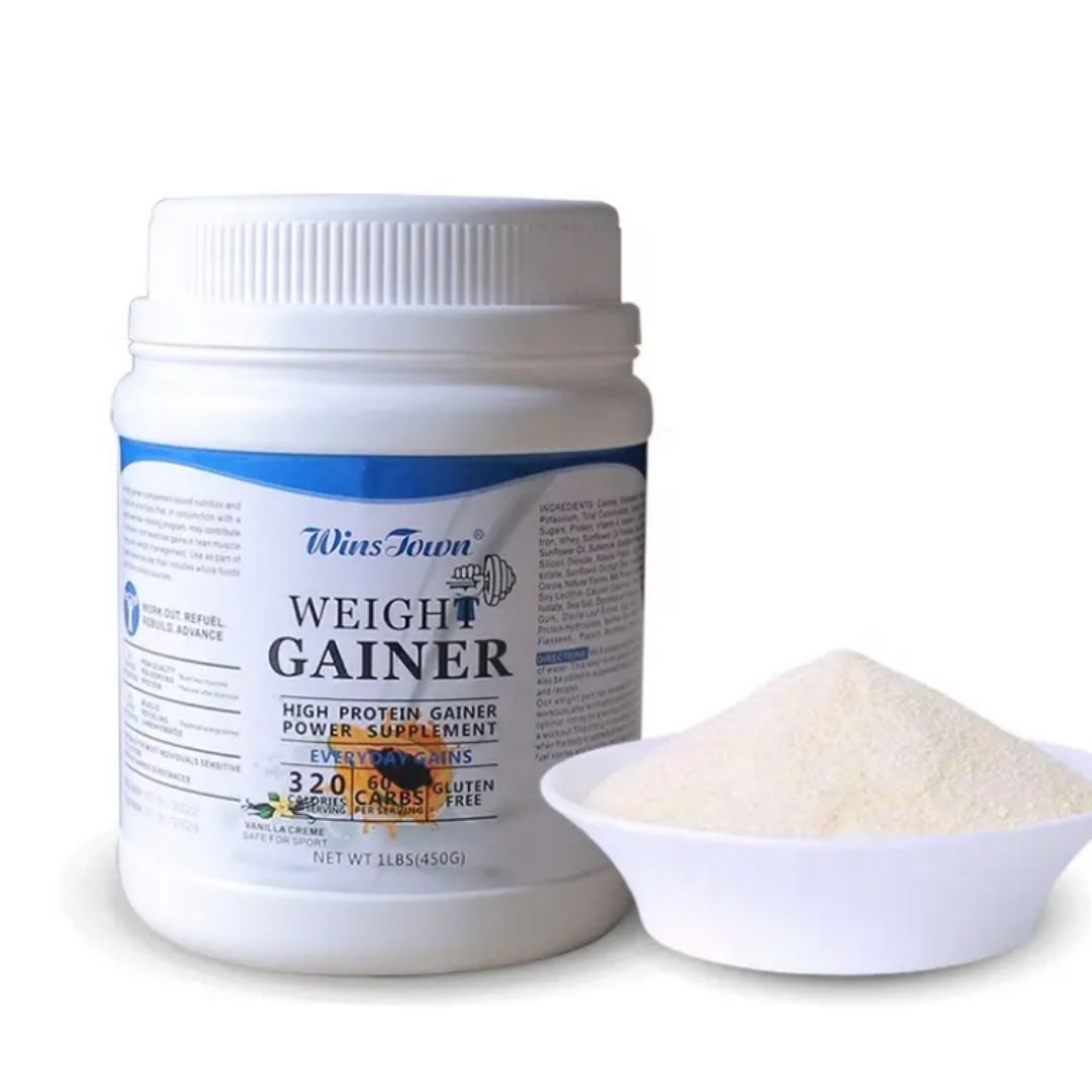 Winstown High Protein Weight Gainer Powder – 450g Muscle Mass & Bodybuilding Supplement Gain Building Health Workout Natural Vegetable Halal Immune Anti-fatigue Creatine Power