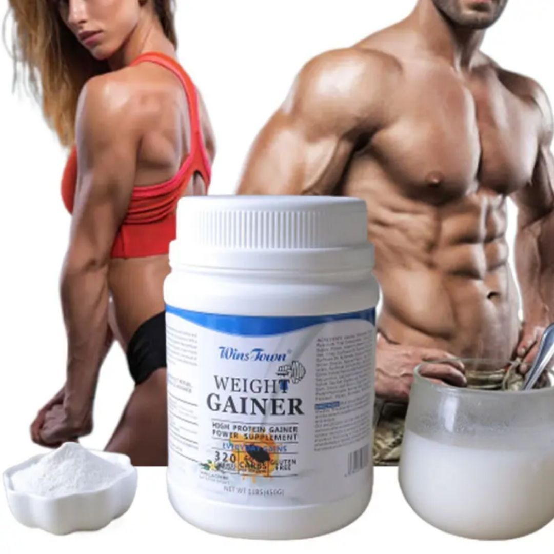 Winstown High Protein Weight Gainer Powder – 450g Muscle Mass & Bodybuilding Supplement Gain Building Health Workout Natural Vegetable Halal Immune Anti-fatigue Creatine Power