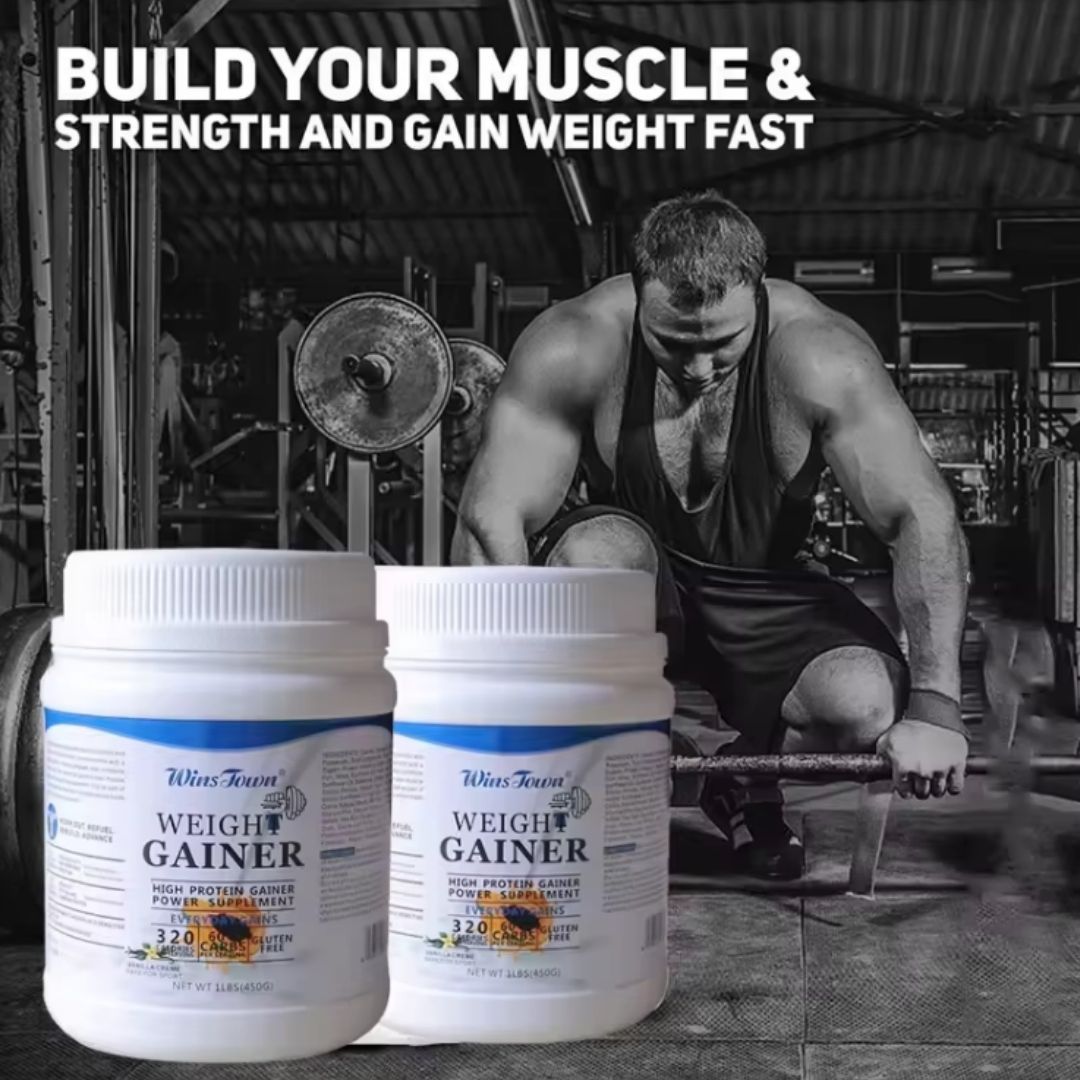 Wins Town High Protein Weight Gainer Powder Muscle Mass Builder & Natural Vegan Supplement Bodybuilding Health Workout Halal Immune Anti-Fatigue Creatine Power Repair