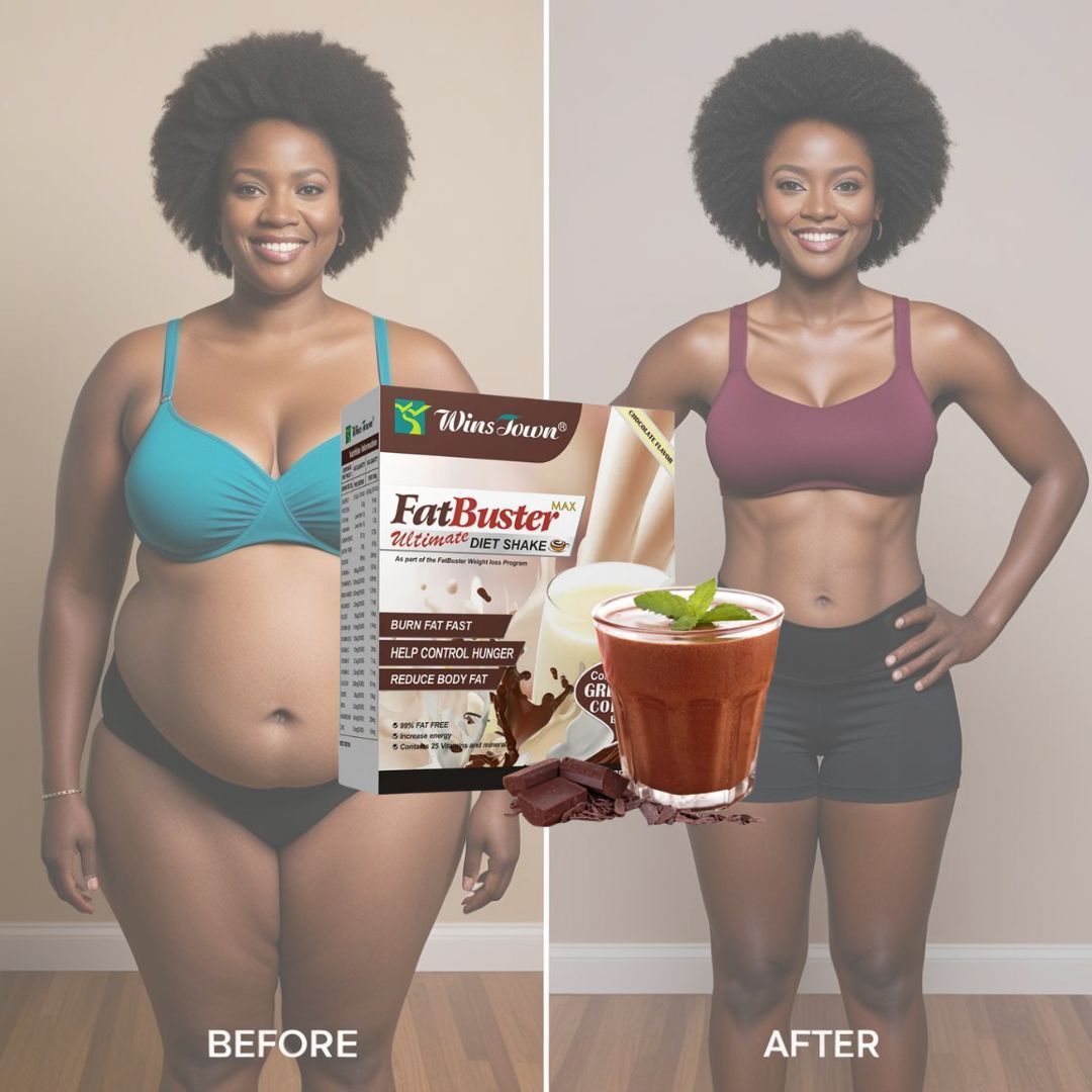 Chocolate Flavor Winstown FatBuster Max Diet Shake Green Coffee Protein Powder for Weight Loss 10 Sachets Fat Blaster Buster Slim High Protein Vitamin Dietary Fiber Fast Supplement Flat Tummy Instant