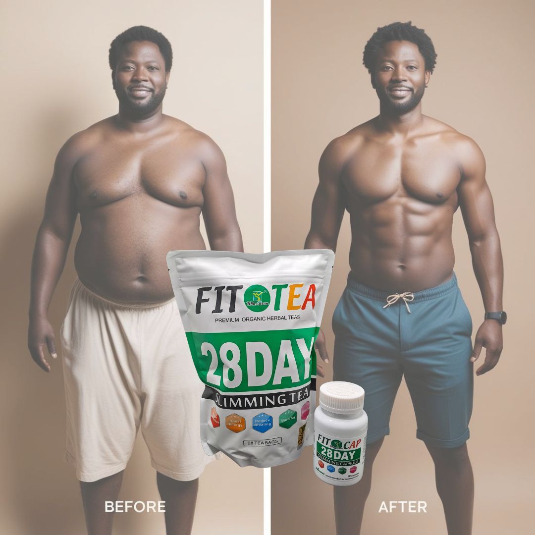2 in 1 Combination Pack 28 Day Slimming Tea and Fat Burner Capsule Combo Detox, Burn Fat & Control Weight Naturally Herbal Supplement Green Fit Tea Fit Cap Loss
