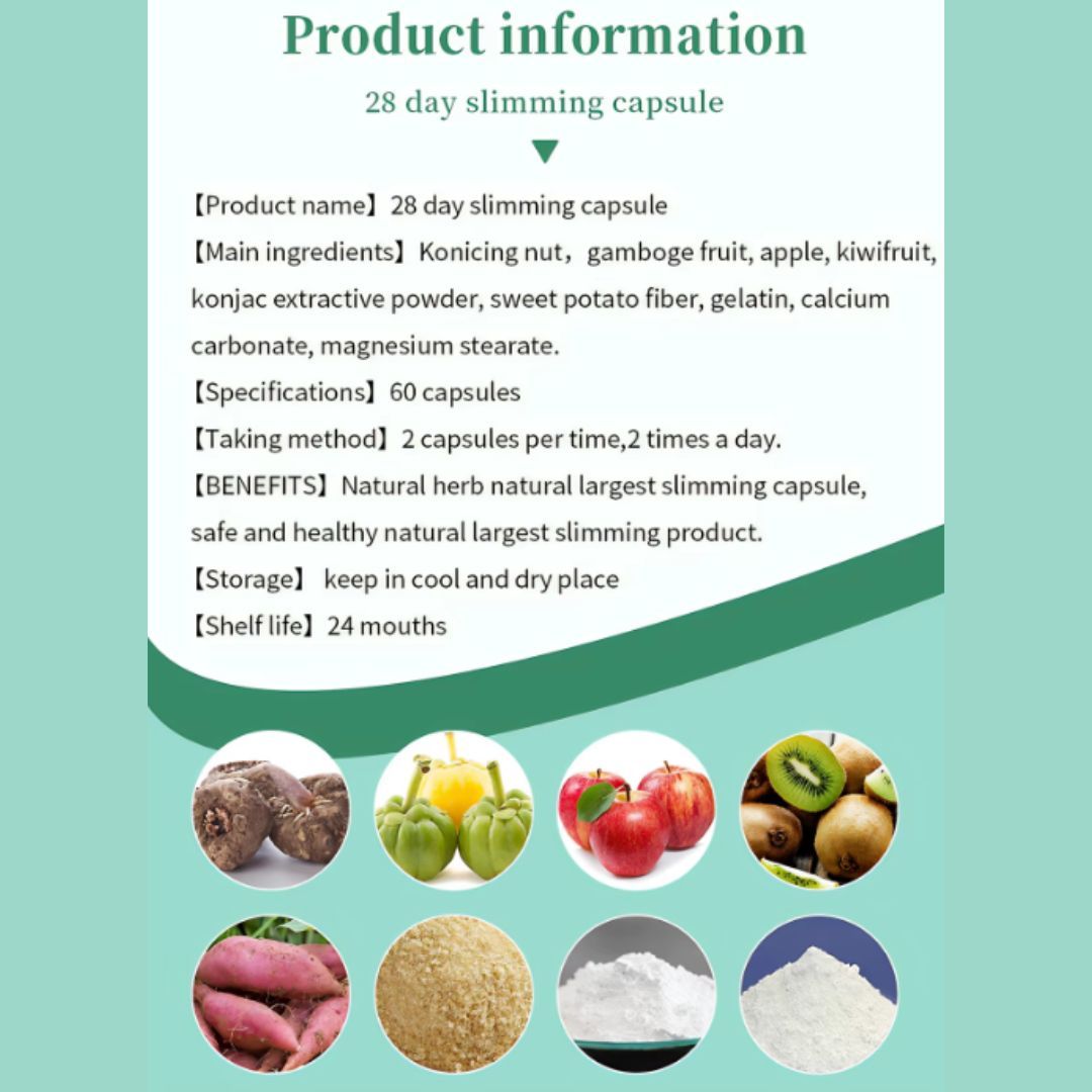 2 in 1 Combination Pack 28 Day Slimming Tea and Fat Burner Capsule Combo Detox, Burn Fat & Control Weight Naturally Herbal Supplement Green Fit Tea Fit Cap Loss