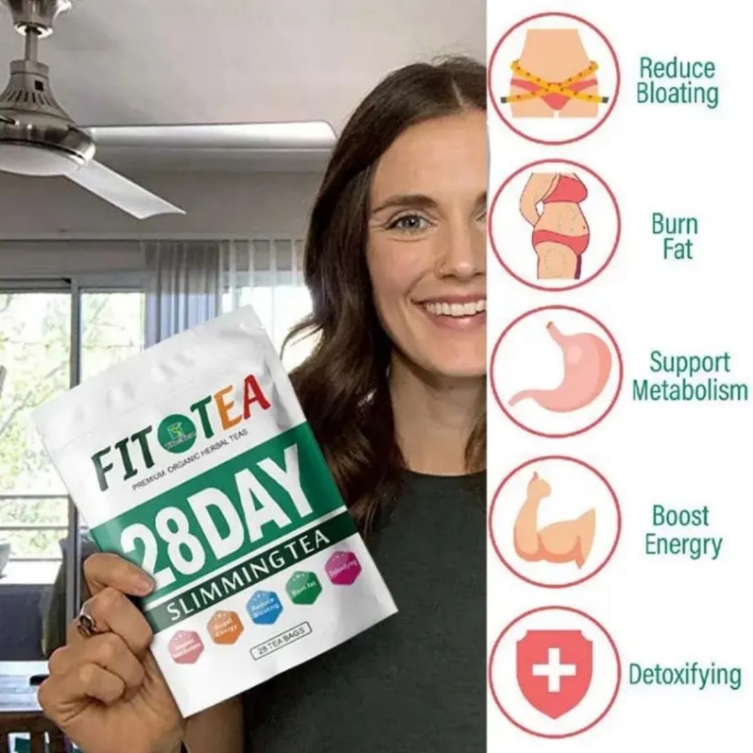 2 in 1 Combination Pack 28 Day Slimming Tea and Fat Burner Capsule Combo Detox, Burn Fat & Control Weight Naturally Herbal Supplement Green Fit Tea Fit Cap Loss