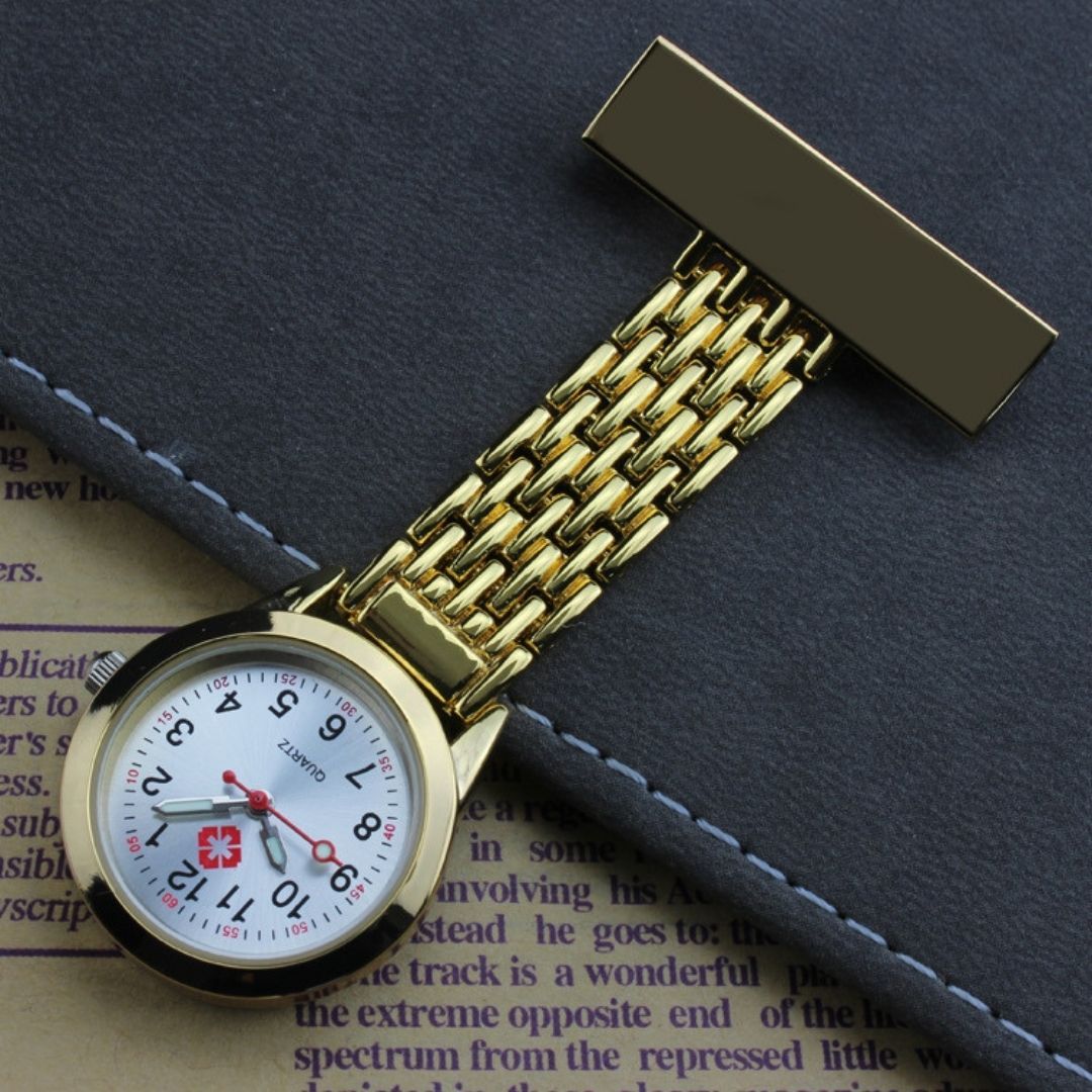Nurse Fob Watch with Clip – Quartz Pocket Watch for Doctors, Paramedics, Lab Coats & Uniforms (Stainless Steel or Silicone Band)