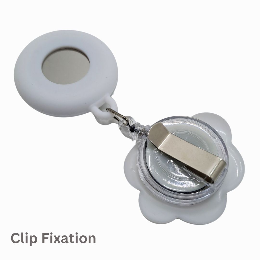 CLOUD Nurse Fob Watch with Clip – Quartz Pocket Watch for Doctors, Paramedics, Lab Coats & Uniforms Stainless Steel White Smile