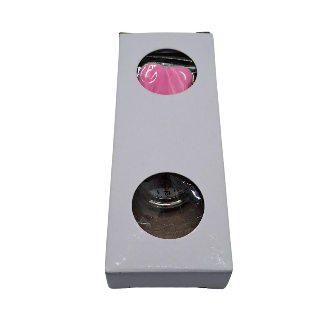 Hearts Pink Nurse Fob Watch Clip-On - Quartz Pin Brooch Pocket Watch for Medical Professionals Doctor Medic