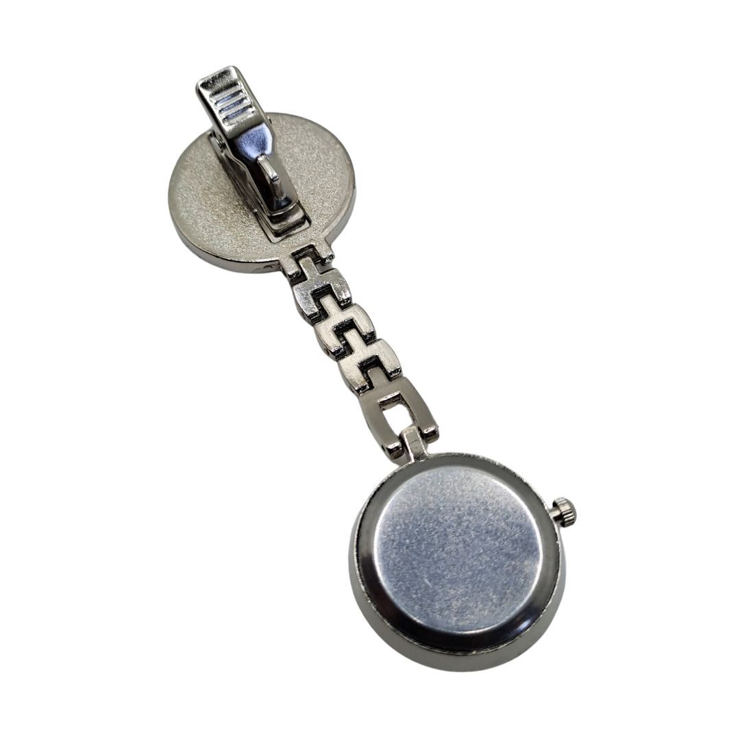 EMOJI SMILEY GREEN Professional Nurse Fob Watch - Stainless Steel Clip-On Pocket Watch for Doctors, Paramedics & Medical Staff (Quartz Movement, Pin Brooch Attachment)