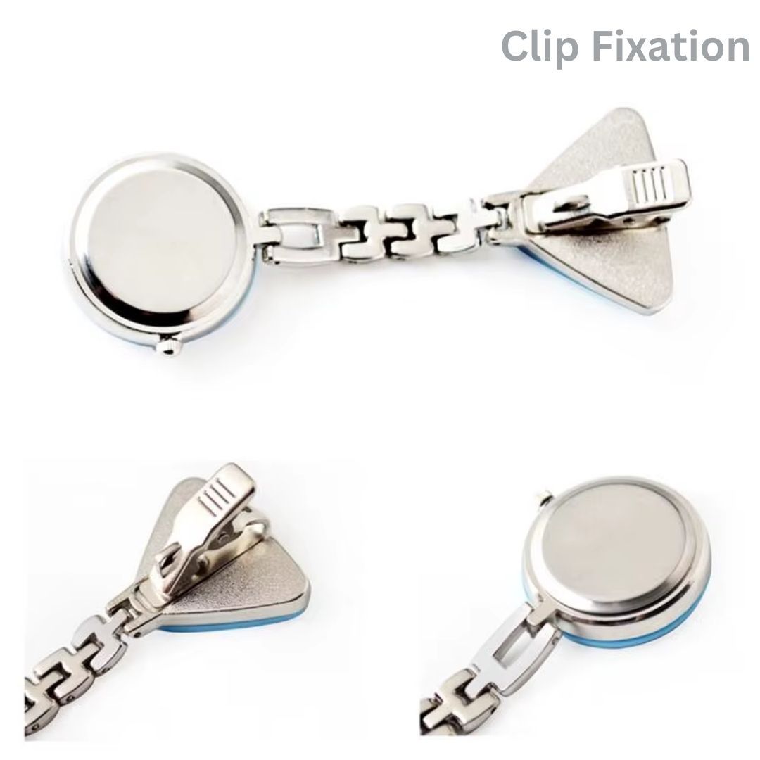 BLUE CROSS Nurse Fob Watch with Clip – Quartz Pocket Watch for Doctors, Paramedics, Lab Coats & Uniforms Stainless Steel Band Metallic Intern Metal Medic