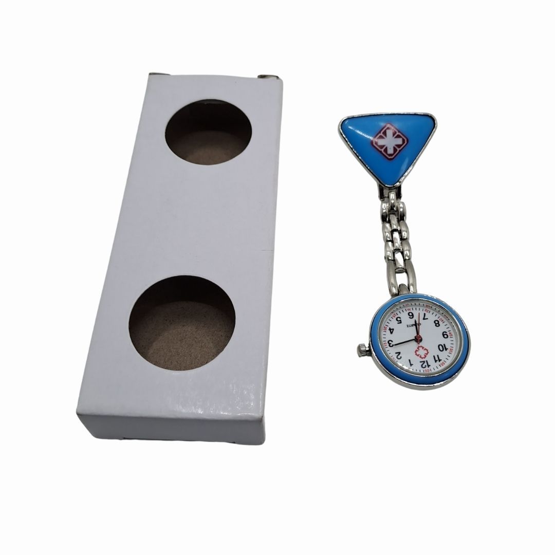 BLUE CROSS Nurse Fob Watch with Clip – Quartz Pocket Watch for Doctors, Paramedics, Lab Coats & Uniforms Stainless Steel Band Metallic Intern Metal Medic