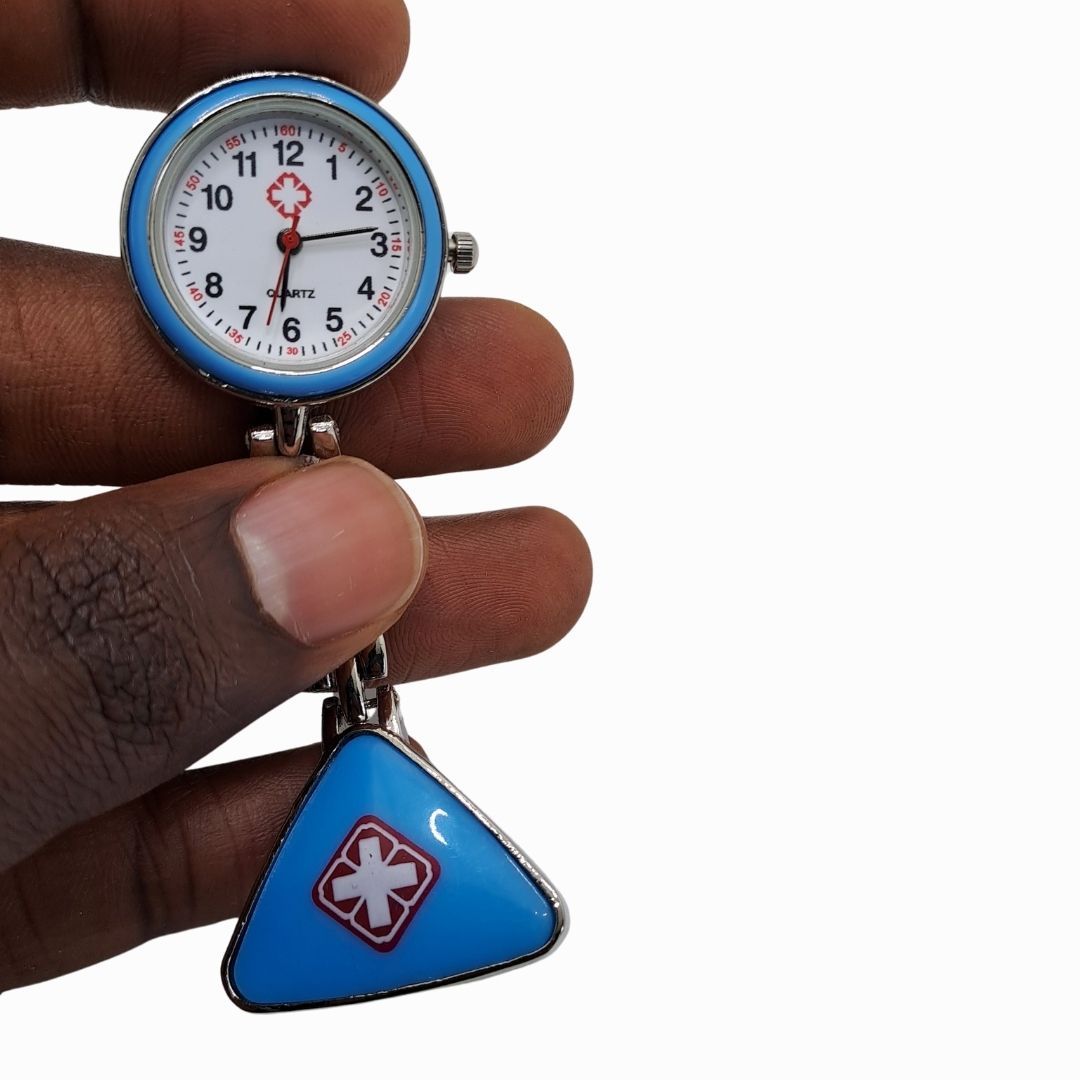 BLUE CROSS Nurse Fob Watch with Clip – Quartz Pocket Watch for Doctors, Paramedics, Lab Coats & Uniforms Stainless Steel Band Metallic Intern Metal Medic