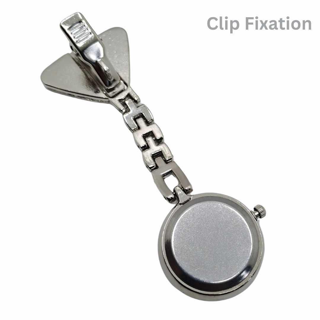 BLUE CROSS Nurse Fob Watch with Clip – Quartz Pocket Watch for Doctors, Paramedics, Lab Coats & Uniforms Stainless Steel Band Metallic Intern Metal Medic