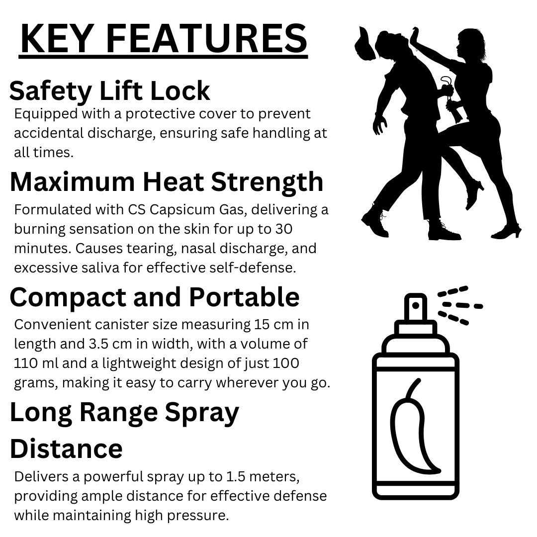 POLICE USA 60 ML Pepper Spray Self Defense Capsicum Mace Tear Gas Personal Protection Anti Thief Dog Bear Hyena Mugging Defence