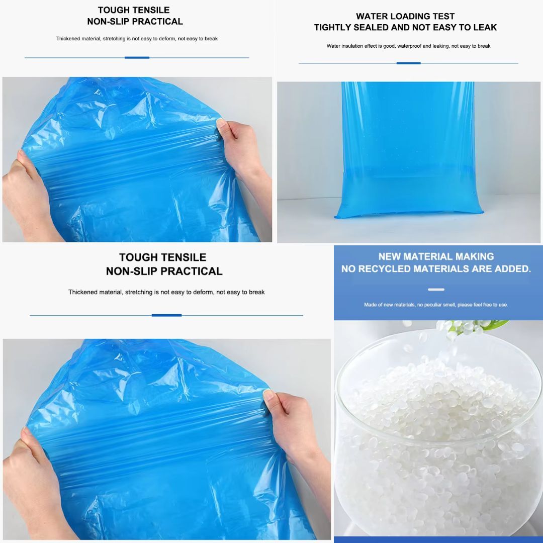 Heavy-Duty Anti-Slip Shoe Covers Waterproof PE Boot Protectors for Rain Mud Dust Proof Blue Knee-High Disposable Emergency Boots Universal Umbrella Coat Hospital Grade Nylon Plastic