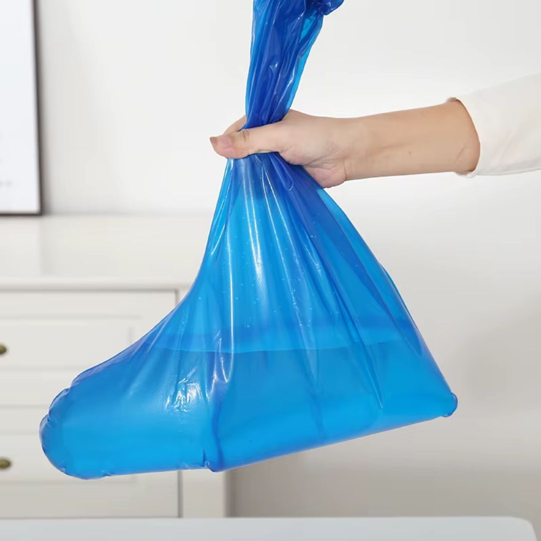 Heavy-Duty Anti-Slip Shoe Covers Waterproof PE Boot Protectors for Rain Mud Dust Proof Blue Knee-High Disposable Emergency Boots Universal Umbrella Coat Hospital Grade Nylon Plastic