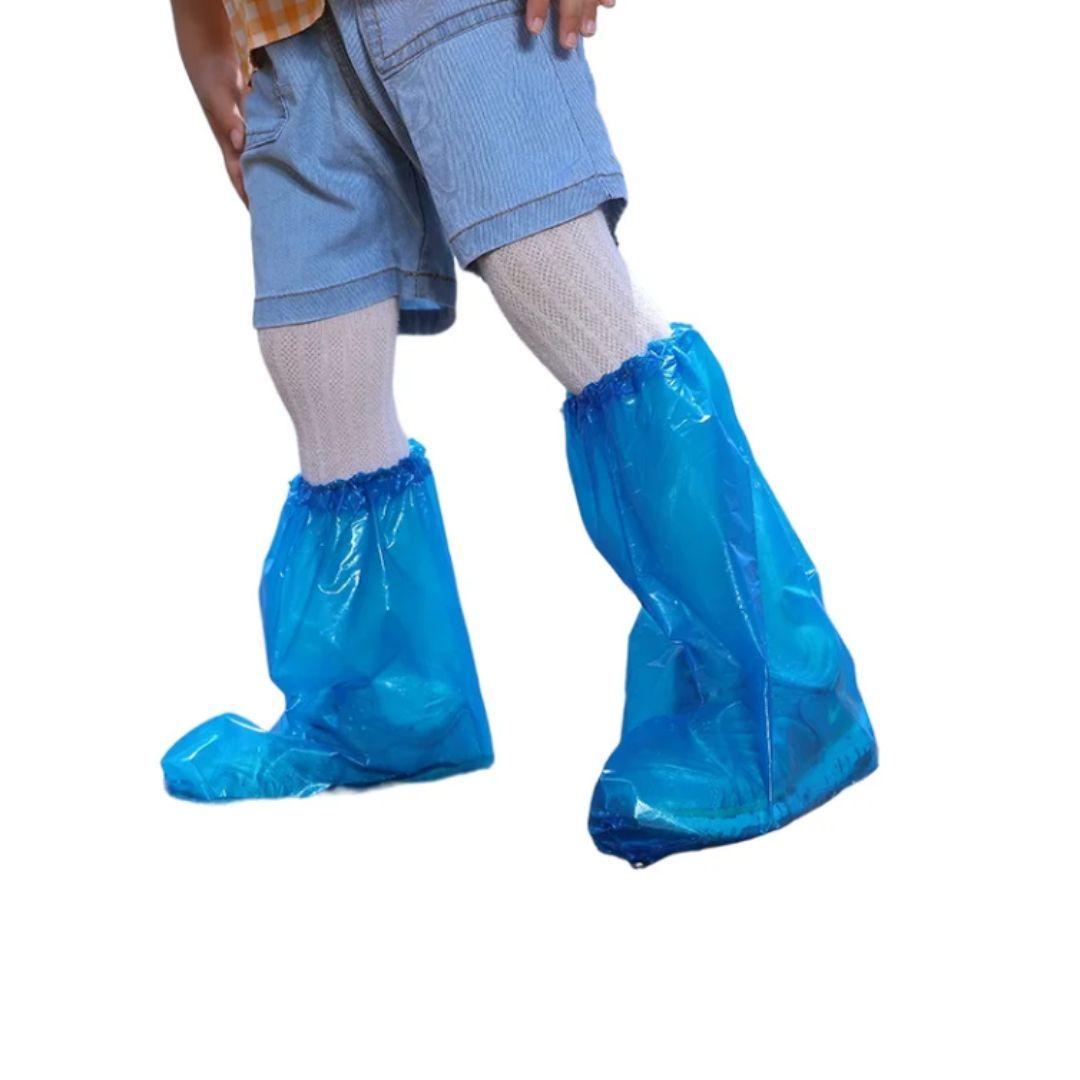 Anti-Slip Plastic Shoe Covers Transparent Rain Boot Protection Knee-High Disposable High Quality Coat Emergency Blue Dustproof Non-Woven PE PP coated waterproof dust mud Umbrella Unisex Industrial