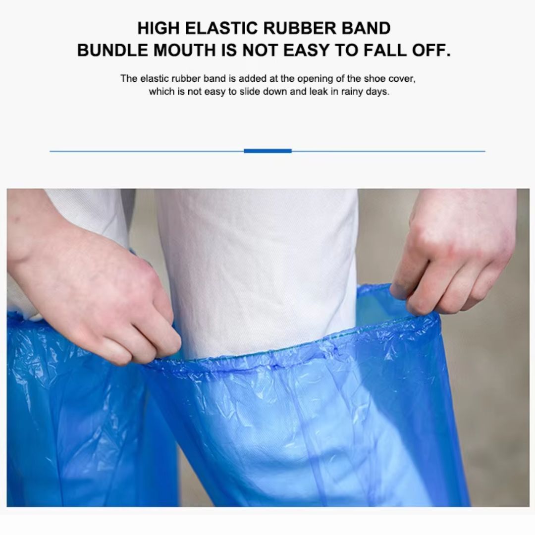 Anti-Slip Plastic Shoe Covers Transparent Rain Boot Protection Knee-High Disposable High Quality Coat Emergency Blue Dustproof Non-Woven PE PP coated waterproof dust mud Umbrella Unisex Industrial