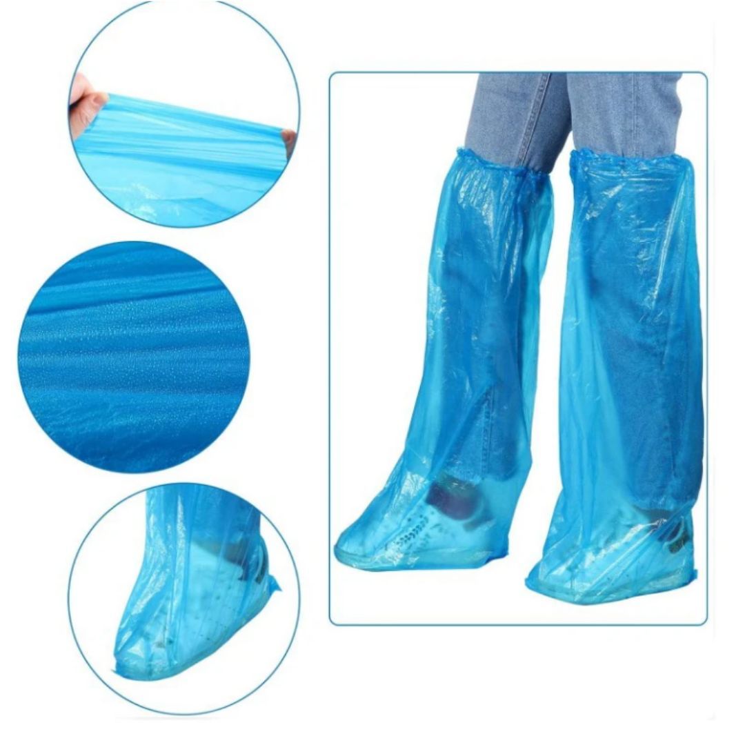 Anti-Slip Plastic Shoe Covers Transparent Rain Boot Protection Knee-High Disposable High Quality Coat Emergency Blue Dustproof Non-Woven PE PP coated waterproof dust mud Umbrella Unisex Industrial