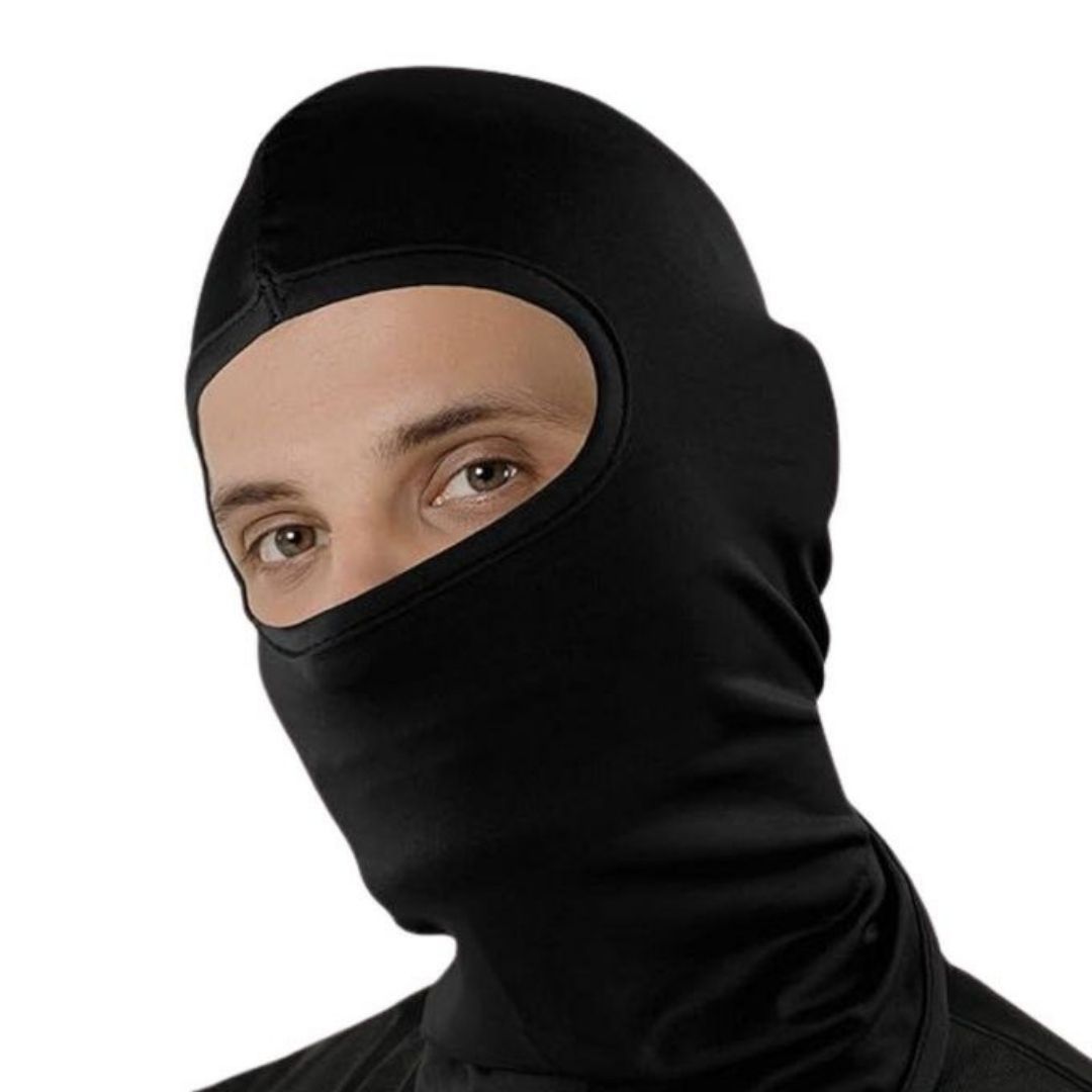 BLACK Ski Mask Balaclava Full Face Helmet Liner One Hole Cycling Bicycle Motorcycle Motorbike Accessory Hunting Tactical Hiking Summer Light Cover Monkey Cap Scarf Durag Beanie Neck Gaiter Men Women