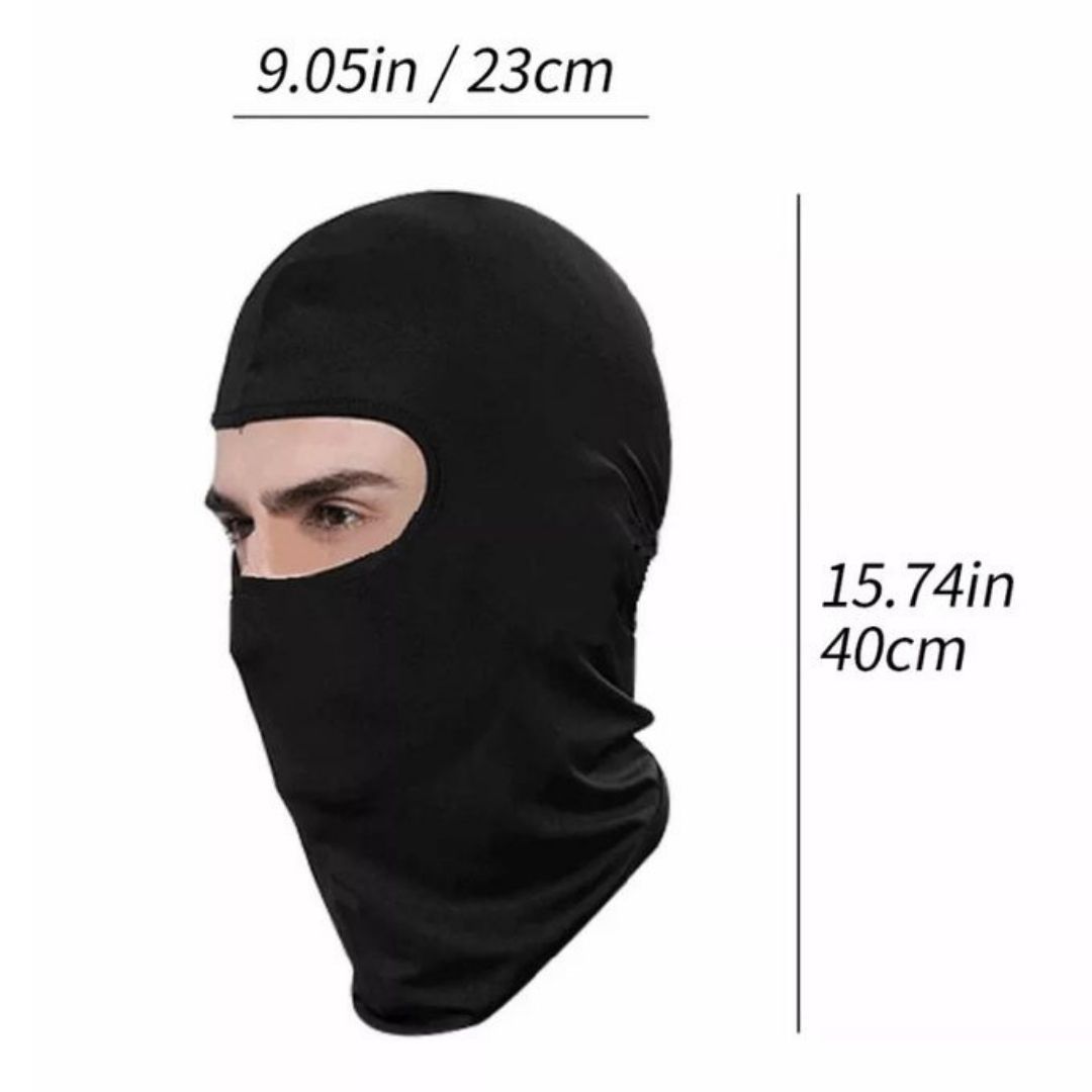 BLACK Ski Mask Balaclava Full Face Helmet Liner One Hole Cycling Bicycle Motorcycle Motorbike Accessory Hunting Tactical Hiking Summer Light Cover Monkey Cap Scarf Durag Beanie Neck Gaiter Men Women