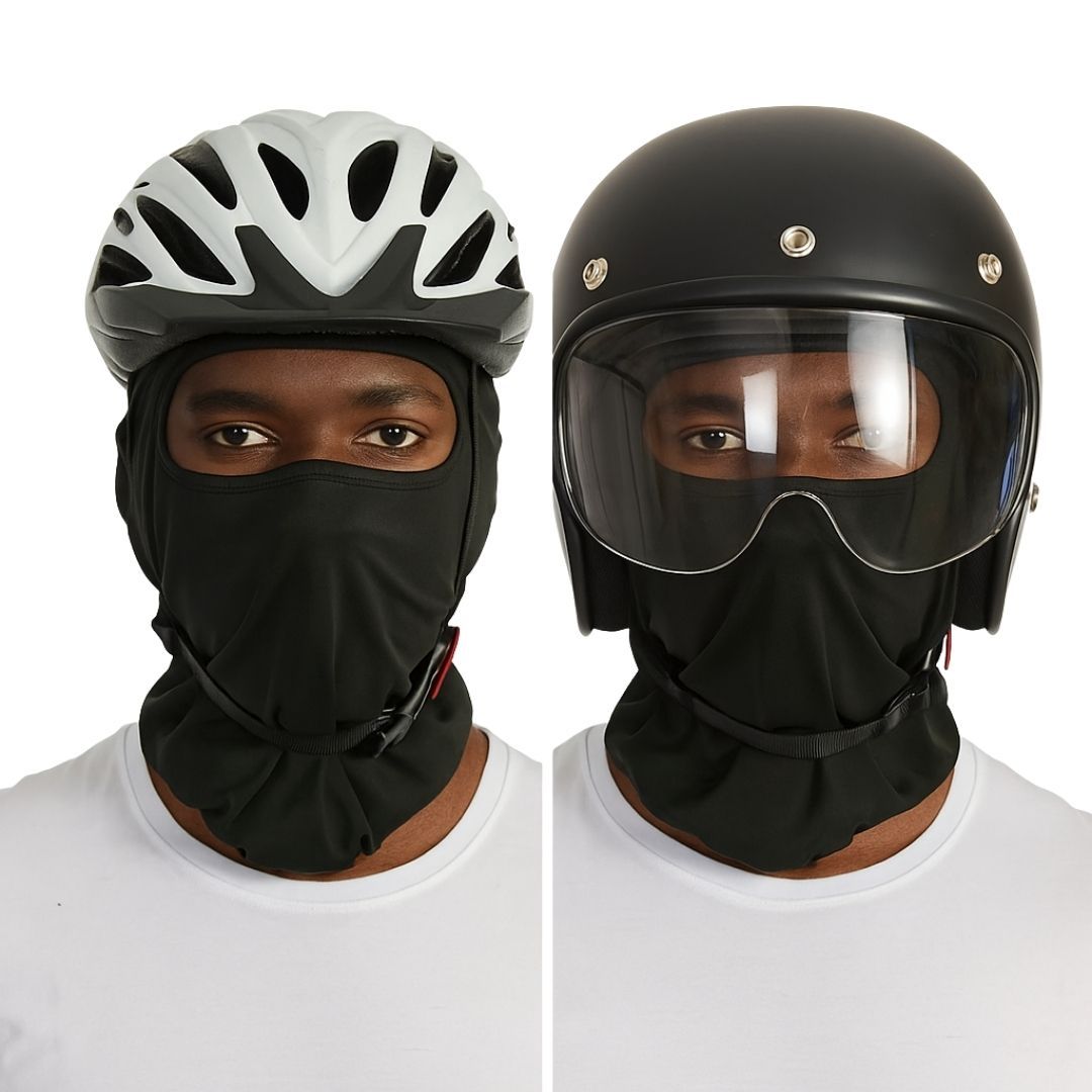 BLACK Ski Mask Balaclava Full Face Helmet Liner One Hole Cycling Bicycle Motorcycle Motorbike Accessory Hunting Tactical Hiking Summer Light Cover Monkey Cap Scarf Durag Beanie Neck Gaiter Men Women