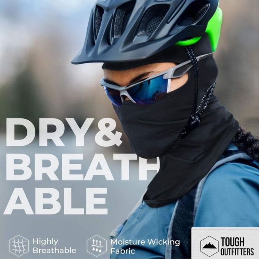 BLACK Ski Mask Balaclava Full Face Helmet Liner One Hole Cycling Bicycle Motorcycle Motorbike Accessory Hunting Tactical Hiking Summer Light Cover Monkey Cap Scarf Durag Beanie Neck Gaiter Men Women